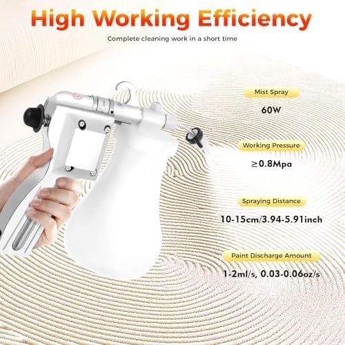 Textile Spot Cleaning Gun, 60W Electric Fabric Spot Cleaner Machine with 0.65L Liquid Pot & Adjustable Spray Nozzle, Ink Stain Remover Gun for Screen Printing Clothing Stain Removal Cleaning Work - Image 4