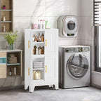 GAIOUS 47.25" Metal Pantry Cabinet, White Storage Cabinets with 4 Door - Image 4