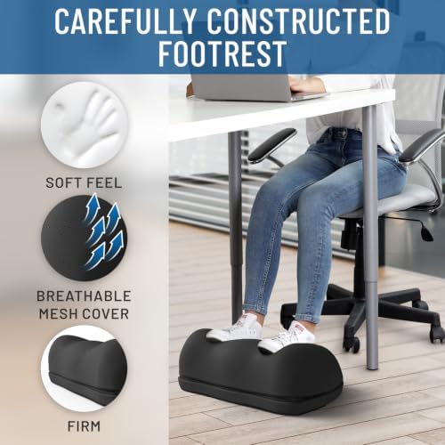 Everlasting Comfort Adjustable Cloud Foot Rest for Under Desk at Work with Pressure Point Nodes - Comfortable Memory Foam Office Foot Stool & Desk Pillow, Gaming & Home Accessories - Image 3