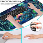 Keyboard Wrist Rest and Mouse Pad with Wrist Support Set Ergonomic Coaster,Memory Foam,Easy Typing Pain Relief,Large XL Desk Mat 31.5"x 11.8",Colorful Frog - Image 6