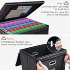 4 Pack File Organizer Boxes with Lids, Collapsible Document Storage Bin with Mesh Pockets & Zipper, Fits Letter/Legal Size Folders for Home Office Classroom Organization (Black, No Folders) - Image 5