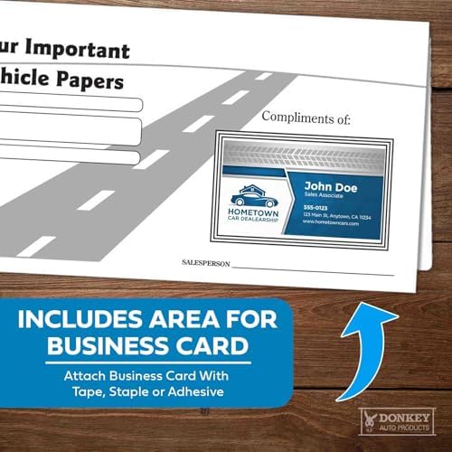 Vehicle Papers Wallets - Car Document Holders - Black (50 Pack) - Image 5