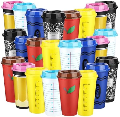 Kochorie 24 Pcs 16 Oz Back to School Plastic Cups Thanks to Teacher Cups by Kochorie