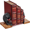 Skull Book Ends Gothic, Lifesize Human, Heavy-Duty Bookends, Skeleton Decorations, Bookends for Shelves, Heavy Books, Black Skull Design Bookend 7x5.1x6.3, Spooky Decor, Holiday - Bloody Black & Red by Gute