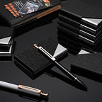 Yexiya 20 Pieces PU Leather Business Card Holder with Magnetic Closure Stainless Steel Slim Wallet Case for ID Credit Card Women Men(Black) - Image 5