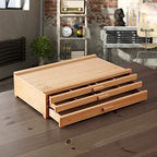 7 Elements 3 Drawer Wooden Artist Storage Supply Box for Pastels, Pencils, Pens, Markers, Brushes and Tools - Image 2