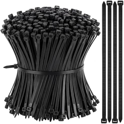 Reallnaive 1500 Pcs 12 Inch Zip Ties Heavy Duty Black 120 Lbs by Reallnaive