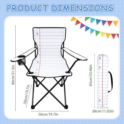Portable School Folding Chair, Foldable Classroom Seat for Reading Corner and Study Area, Easy Carry Chair for Teacher Lounge, Back to School - Image 3