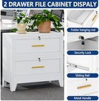 Ckzbx Metal 2 Drawers Locker Storage Organizer, 33.46" H White Drawer Chest, Closet Organizers for Living Room, Hallway, Closet - Image 3