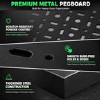 6 Pack Peg Board, 16×12" Black Metal Pegboard Wall Panels for Garage - Image 5