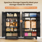 Yizosh 71" H Tall Metal Kitchen Pantry Storage Cabinets Cupboard - Image 4