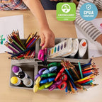 ECR4Kids 6-Compartment Large Plastic Caddy, Multipurpose Organization, Grey, 6-Pack - Image 6