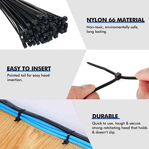 500 Pack Long Zip Ties Heavy Duty, Large Cable Ties, Black, 18 Inch - Image 6