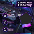 BestOffice | 47" Gaming Table | Black & Blue | R-Shaped Computer Desk - Image 4