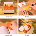3D Memo Pad Time Piece Calendar 2027, 3D Tear-Off Art Desk Calendar 2027, Creative 3D Memo Pad Paper Art Tree House DIY Paper Carving Decoration (Sunny Duck) - Image 5