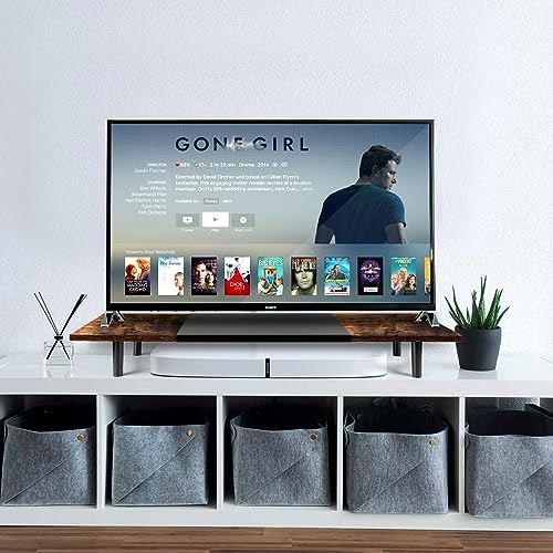 Across-Star Dual-Monitor-Stand-Riser-For-Desk Adjustable Length 32-40 Inch，Large Desktop Computer Monitor Riser For 2 Screens，Desk Shelf Organizer Riser Stand For Computer/Laptop/PC/Printer/TV Black - Image 6