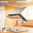 Urmust 360° Rotating Laptop Stand for Desk, 10-15.6“ Laptop Riser, Silver - Image 6