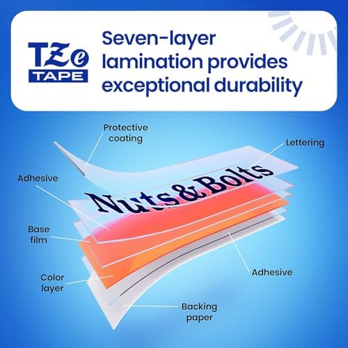 Brother Genuine P-Touch TZE-FX651 Flexible-ID Laminated Tape, Black on Yellow, Best Suited for Wire Wrapping and Flagging, Water-Resistant, 0.94" x 26.2' (24mm x 8M) - Image 7