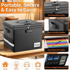 ENGPOW Fireproof Document Box with Locks and Accordion File Folder,Black - Image 3
