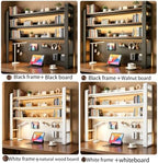 Desk Shelf Organizer with Pegboard & Storage Accessories, 2-Tier Desk Hutch Desktop Storage Rack, Desk Shelf for Office and Home Office White Frame/White Board (3-Tier) 21.7"×9.8"×36.6" - Image 6