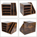 PAG-Mass Wood Desktop File Holder Organizer Mail Sorter for File Folders, Mails, Envelopes, Mailing Supplies or Magazines, Brown - Image 3