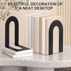 Chunful 6 Pcs Black Metal BookEnds Shelves, 9.5 x 7.75 x 4.75 in - Image 2