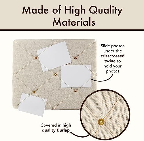 White Burlap Bulletin Picture & Memo Board, 19.75 x 15.75 in - Image 2