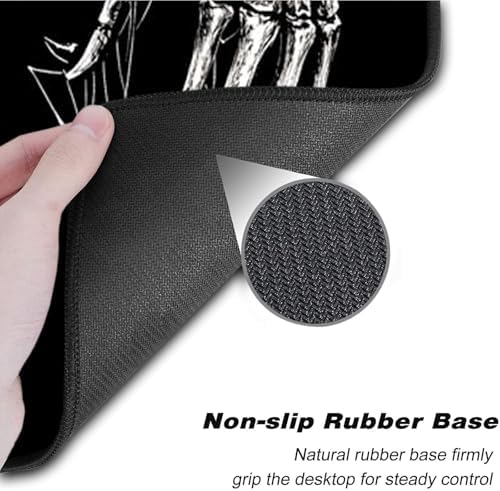 Keyboard Wrist Rest Set,Memory Foam Wrist Support Mouse Pad,31.5"x11.8" Desk Mat for Comfortable Typing & Pain Relief,Non-Slip Base for Office & Home Use - Funny Skeleton - Image 3