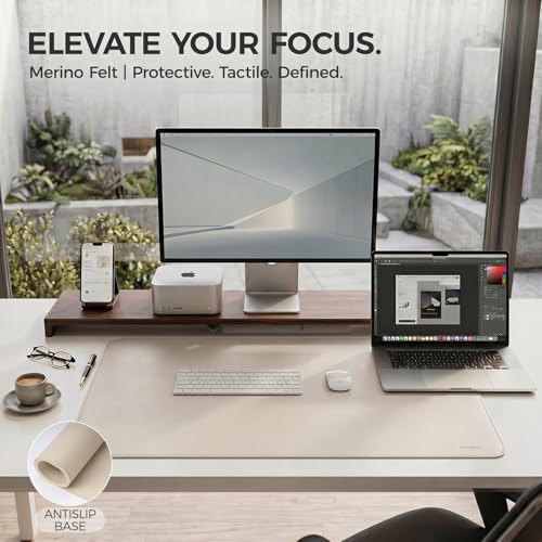 Large Desk Pad Non-Slip Desk Mat Protector for Keyboard Mouse Waterproof Vegan Leather Surface Faux Leather Laptop Mat Smooth Mouse Pad Premium Gift Tube Warm Beige 55" x 23" - Image 6