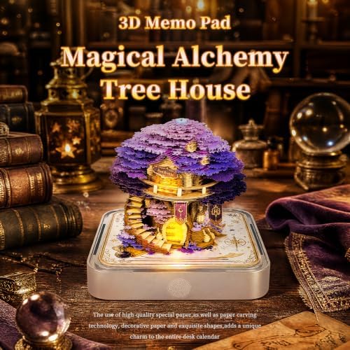 3D Calendar 2027, 3D Creative Time Piece Calendar 2027，Daily Tear-Off Memo Pad with Light, Paper Carving Desktop Decoration, 3D Art Calendar Memo Pad,Unique Holiday Craft Gift - Image 2