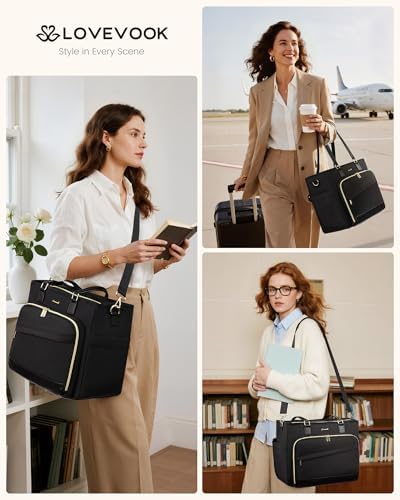 LOVEVOOK Work Tote Bag for Women,Laptop Bag with File Organizer for Teacher - Image 2