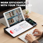 Small Glass Desktop Whiteboard Dry-Erase-Board - Computer Keyboard Stand with Wireless Charger White Board Surface Pad with Drawer, Desk Organizers with Accessories for Office, Home, School Supplies - Image 2