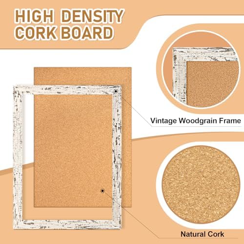 DOLLAR BOSS Cork Board, 36" X 24" Birch Bark Framed Bulletin Board - Image 3