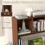 Desktop Bookshelf, 3-Tier Wood Countertop Bookcase w/ 5 Cubbies - Image 4