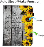 Case for Samsung Galaxy Tab S10 FE Plus 13.1 Inch 2025 Model (SM-X620/X626),Card Slot PU Leather TPU Case Pen Holder Auto Wake Sleep,Sunflower Bible Verses Proverbs 31:25 - Image 7