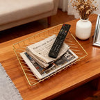 3 Pack Wire File Tray Gold Paper Desk Organizer Magazine Storage Basket Bin for Office Home Classroom School Pantry Kitchen Living Room - Image 4