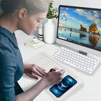 NEXTLUXE Glass Desk Whiteboard with Wireless Charger - Desktop Whiteboard with Storage, Weekly Planner, Dry Erase Pad, Organizer Drawer for Home, School, Office Gadgets – White - Image 4