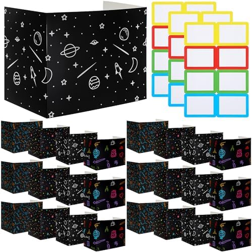 24 Pcs Privacy Folders for Students Testing, Vibrant, Black by Crtiin