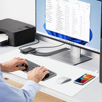 Desk Mat with Wireless Charging, White Mouse Pad with Wireless Charger, Desk Pad Matt for Desktop, Mousepad Gaming Large Mouse Pad, Leather Compute for Keyboard and Mouse, 32" x 16" - Image 5