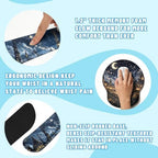 Midnight Castle Desk Mat Set Fantasy Sky Large Mouse Pad with Wrist Rest 4in1 Desk Mat for Desktop Ergonomic Computer Desk Arm Wrist Anti-Slip Computer Ergonomic Mouse Pad Home Office Gaming - Image 3