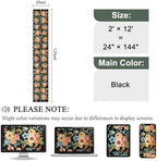 DUKINO 2x12 Washable Runner Rug, Floral Long Runner Rug for Hallway, Black - Image 2