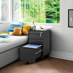 MIIIKO File Cabinet 3 Drawers on Wheels Under Desk, Black Metal Rolling File Cabinets with Lock for Home Office, Un-Assembled Filing Cabinet with Lock - Image 5