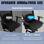 20" Gel Seat Cushion for Long Sitting(Jumbo&Thick) – Office Chair Cushion – Wheelchair Cushions for Pressure Sores – Non-Slip Desk Chair Car Seat Cushion Driving – Sciatica & Back Pain Relief - Image 2