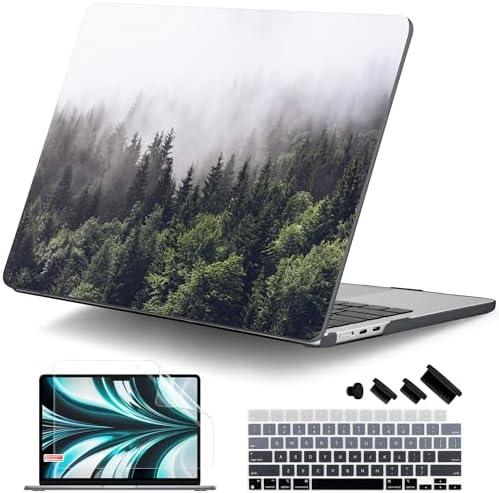 DONGKE for MacBook Air 13 Inch Case M5 2026 M4 2025 M3 M2 2024-2022 A3449 A3240 A3113 A2681, Plastic Hard Shell & Keyboard Cover & Screen Film for MacBook Air 13.6 Inch Case - Forest by DONGKE