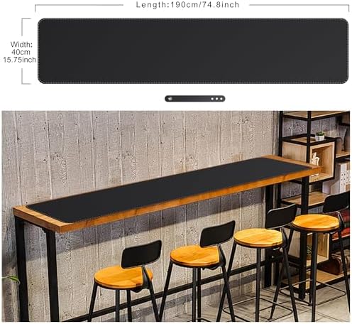 Mydours PU Leather Desk Mat 74.8"x15.7", XXL Large Gaming Mouse Mat, Black - Image 2