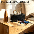Large Wood Cable Management Box, Black Cord Organizer 14" - Image 3