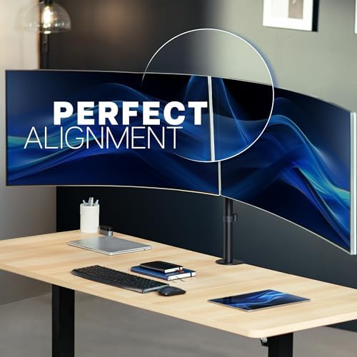 VIVO Premium Dual Ultra Wide LCD LED 40 to 45 inch Monitor Desk Mount, Heavy Duty, Adjustable Telescoping Arms, Flush Wall Setup, Fits 2 Screens, Black, STAND-TS45C - Image 5