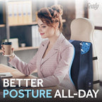 Sealy High Back Memory Foam Lumbar Support Pillow for Office Chair or Gaming Chair, Orthopedic Back Pillow for Car Seat, Navy - Image 2