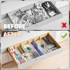 Yieach 12 Pack Clear Expandable Deep Drawer Separators From 15 to 21'' - 3.2 Inch Tall Acrylic Drawer Dividers for Clothes,Dresser Drawer Dividers for Dresser,Baby Nursery,Clothing,Sock or Underwear - Image 6