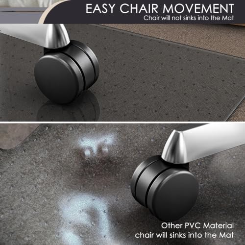 Kuyal Office Chair Mat for Carpet, Gray Heavy Duty Computer Chair Mat - Image 4
